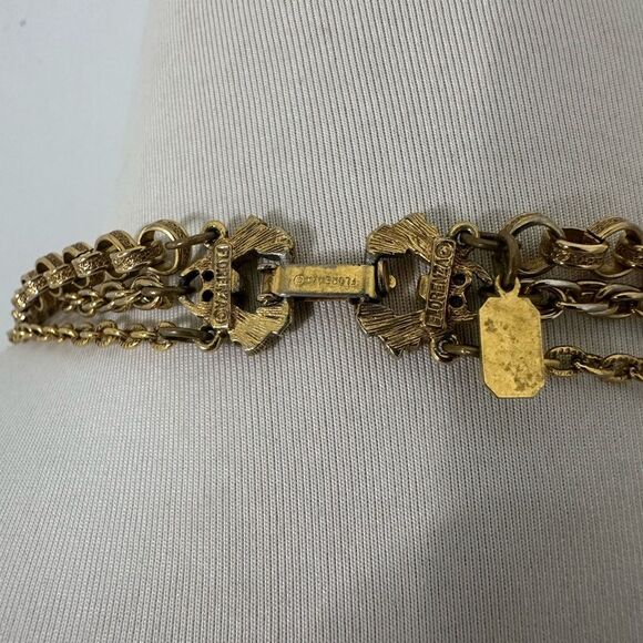 Vintage Layered Tri-Chain Florenzia Medallion Coin Neckalce - Picture 4 of 10